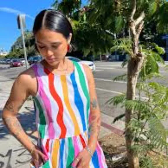 Nooworks Big Pocket Salvation Stripe Mini Dress - Picture 2 of 9